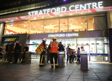 Emergency services at the scene of last night's attack.
