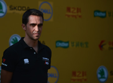 Alberto Contador pictured at the Shanghai Criterium.