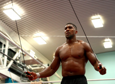 Anthony Joshua during a media session at the English Institute of Sport.