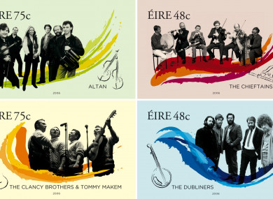 The Chieftains were honoured on Irish stamps in 2006.