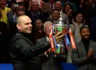 Bingham after winning at the Crucible in 2015.