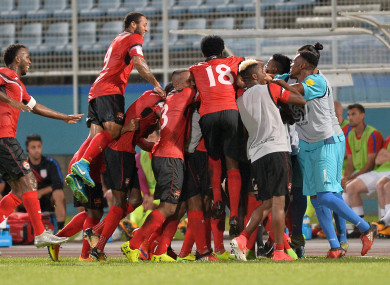 Trinidad & Tobago score and celebrate against USA.