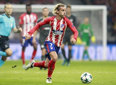 Griezmann pictured during Atletico's Champions League meeting with Chelsea in September.