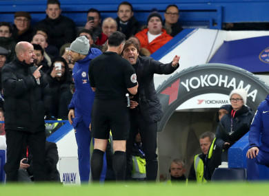 Conte was sent to the stands.