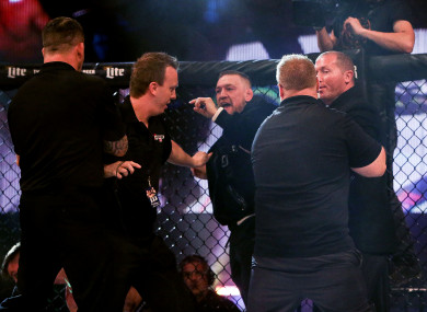 McGregor in the cage on Friday night.
