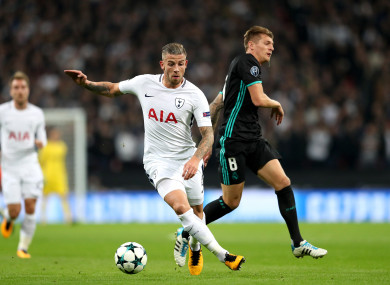 Alderweireld with Real Madrid's Toni Kroos.