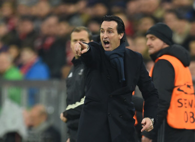 PSG coach Unai Emery.