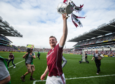 Galway's Joe Canning celebrates with the Liam MacCarthy Cup.