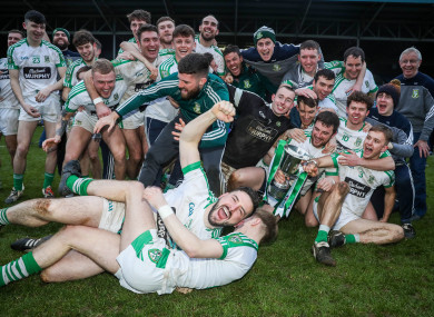 Moorefield players celebrate their victory.