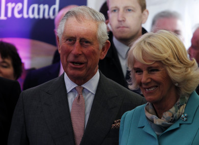 Charles and Camilla watch Irish dancers perform at NUI Galway on the first day of their Royal visit in 2015
