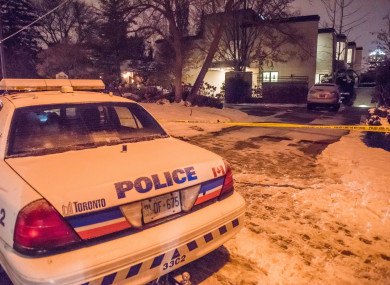 Police outside the residence.