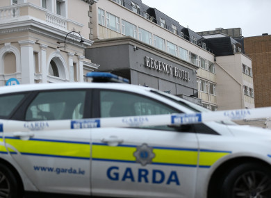 The scene outside the Regency Hotel in February 2016