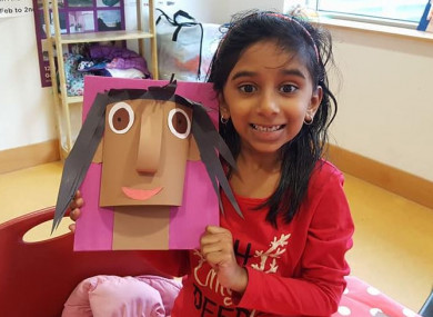 One very happy artist at a Doodle Box workshop in Dublin.