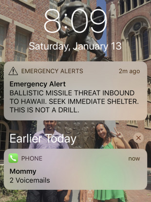 Residents across Hawaii were greeted by this message warning of an incoming missile.