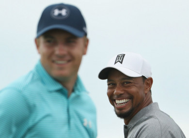 Jordan Spieth and Tiger Woods (file pic).