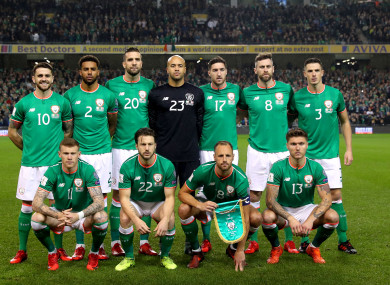 Ireland team (file pic).