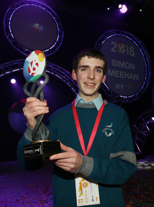 Simon Meehan, the overall winner of the BT Young Scientist and Technology Exhibition 2018