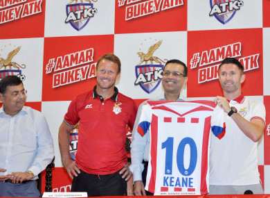 Keane with Sheringham back when he was unveiled last November.