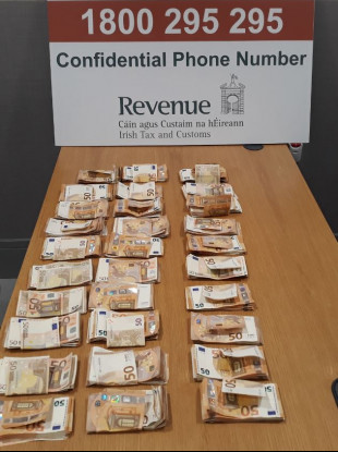 The cash seized at Dublin Airport