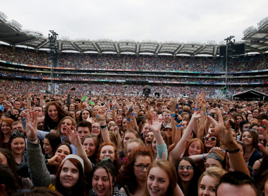 Fans at 2015's Ed Sheeran gig.
