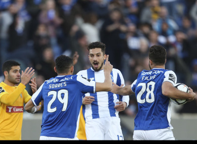 Porto players celebrate.