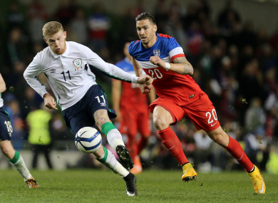 James McClean and Geoff Cameron when the sides met back in 2014.