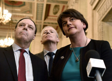 DUP leader Arlene Foster and deputy leader Nigel Dodds.