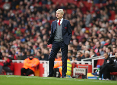 Arsene Wenger pictured during the weekend's game.