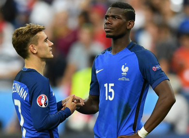 Antoine Griezmann and Paul Pogba (file pic).