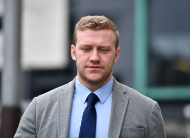 Stuart Olding arrives at Belfast Laganside court.