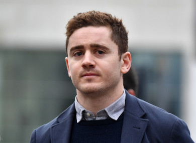 Paddy Jackson arriving at Laganside Courts in Belfast earlier this month