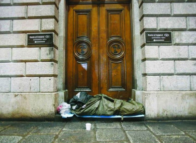 A rough sleeper in Dublin city centre
