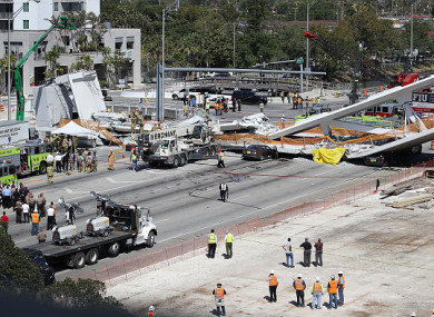 The scene of yesterday's collapse.
