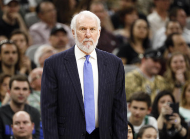 San Antonio Spurs head coach Gregg Popovich (file pic).