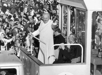 Pope John Paul II in the Phoenix Park in September 1979