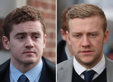 Paddy Jackson (left) and Stuart Olding were both found not guilty, alongside the other two defendants.