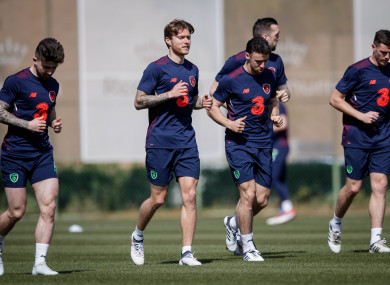 Ireland players train at Regnum Sports Centre, Belek, Turkey.