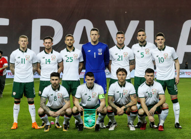 Ireland's starting line-up.