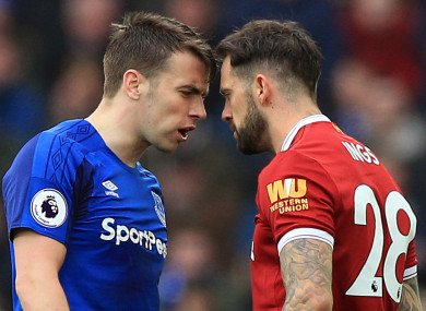 Ireland captain Seamus Coleman clashed with Danny Ings following a foul.