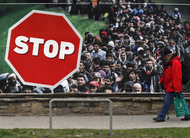 Viktor Orban's party has used an image that was used by the UK's Brexit Leave campaign.