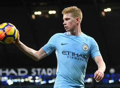 Manchester City midfielder Kevin De Bruyne