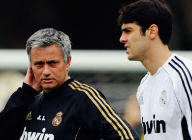 Jose Mourinho with Kaka at Real Madrid.