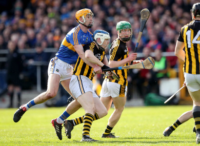 Kilkenny's TJ Reid in action against Tipperary's Barry Heffernan.