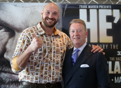 Fury with promoter Frank Warren at today's press conference.