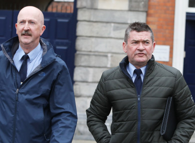Garda press officers Jim Molloy (left) and Damien Hogan at Dublin Castle today