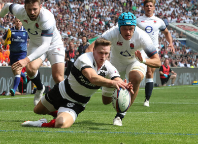 Chris Ashton scored a hat-trick of tries.