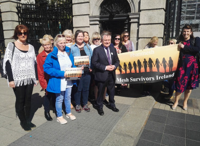 A number of TDs stopped outside the Dáil to talk to the group of women about the complications they suffered after their procedures.