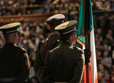 Defence Forces members at yesterday's citizenship ceremony.