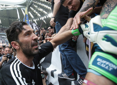 Juventus captain Gianluigi Buffon says goodbye to supporters on Saturday.