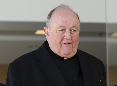 Archbishop Philip Wilson leaves the Newcastle Local Court in Australia today.